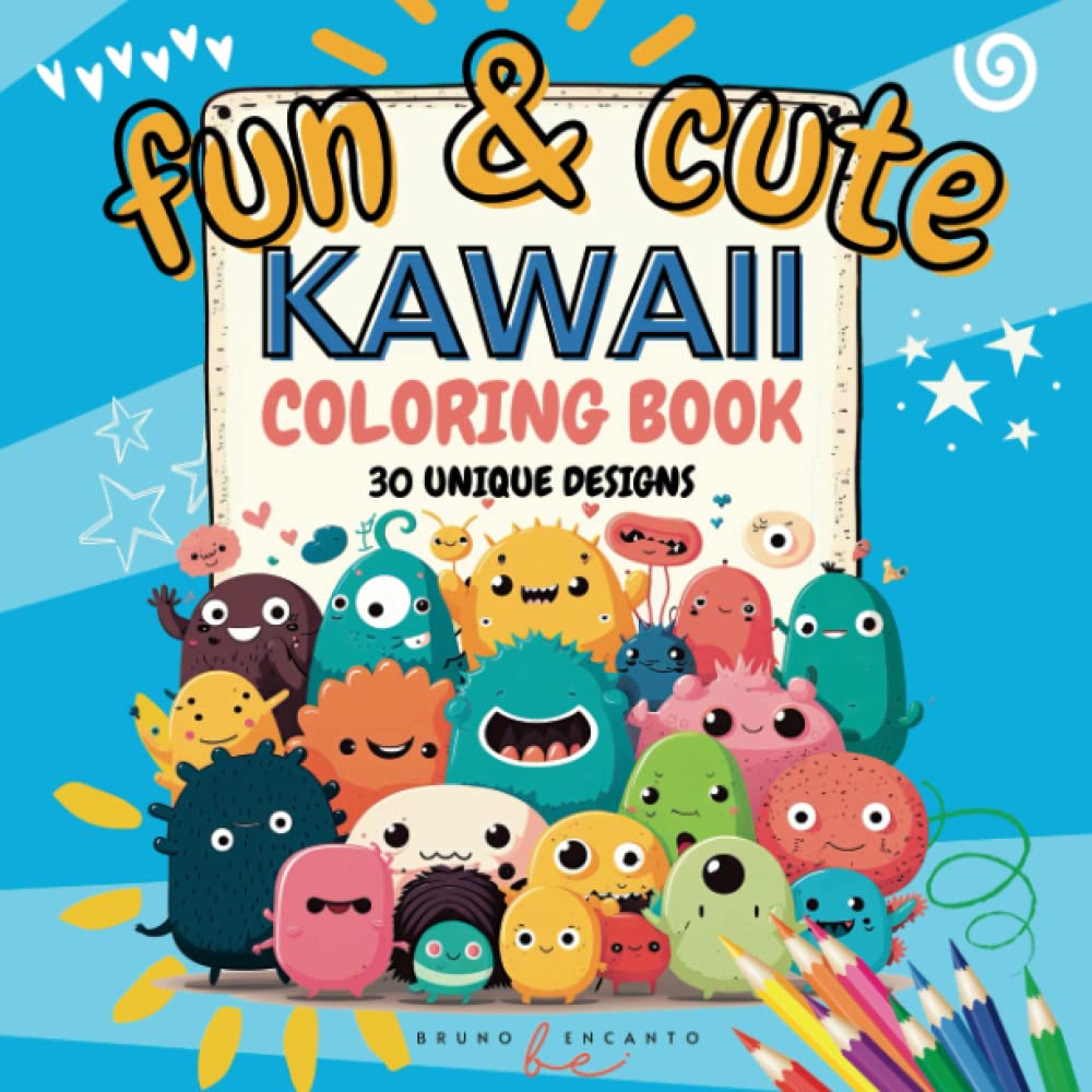 Kawaii Coloring Book: 30 Cute Monsters and Fantasy Coloring Pages For All Ages — front cover